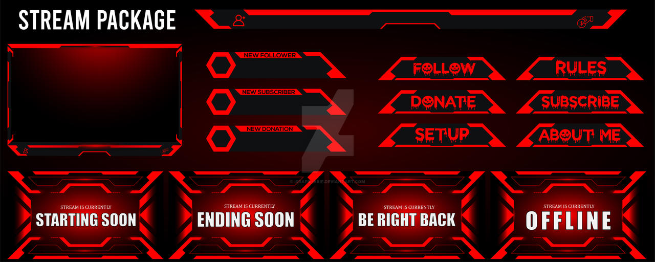 Live Stream Gamer facecam, overlay, alert, screen by Israfil-Arif on ...