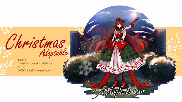 [ OPEN ] Christmas Adoptable: Christmas Hollyberry