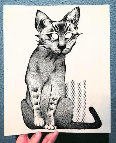 Stippled Cat by KrippledKitty on DeviantArt
