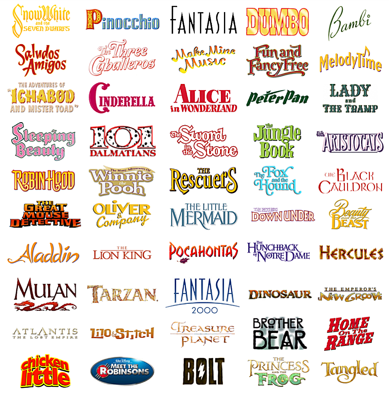 Walt Disney Animation Movie Logos (1937-2010) by CoolTeen15 on DeviantArt