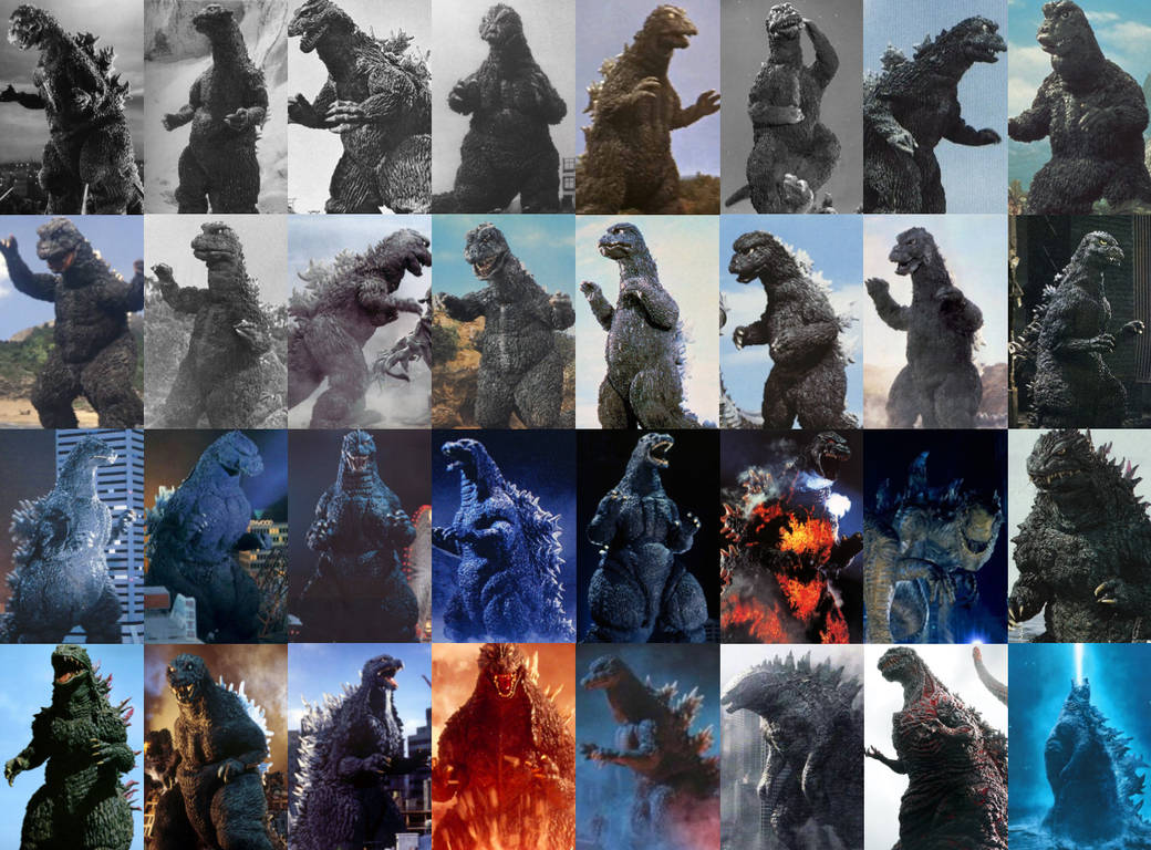 Godzilla Evolution Design The Evolution of Godzilla (1954-2019) by CoolTeen15 on DeviantArt