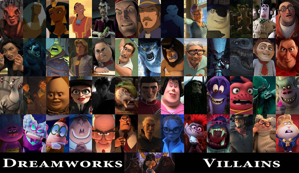 All Dreamworks Animation Villains by CoolTeen15 on DeviantArt