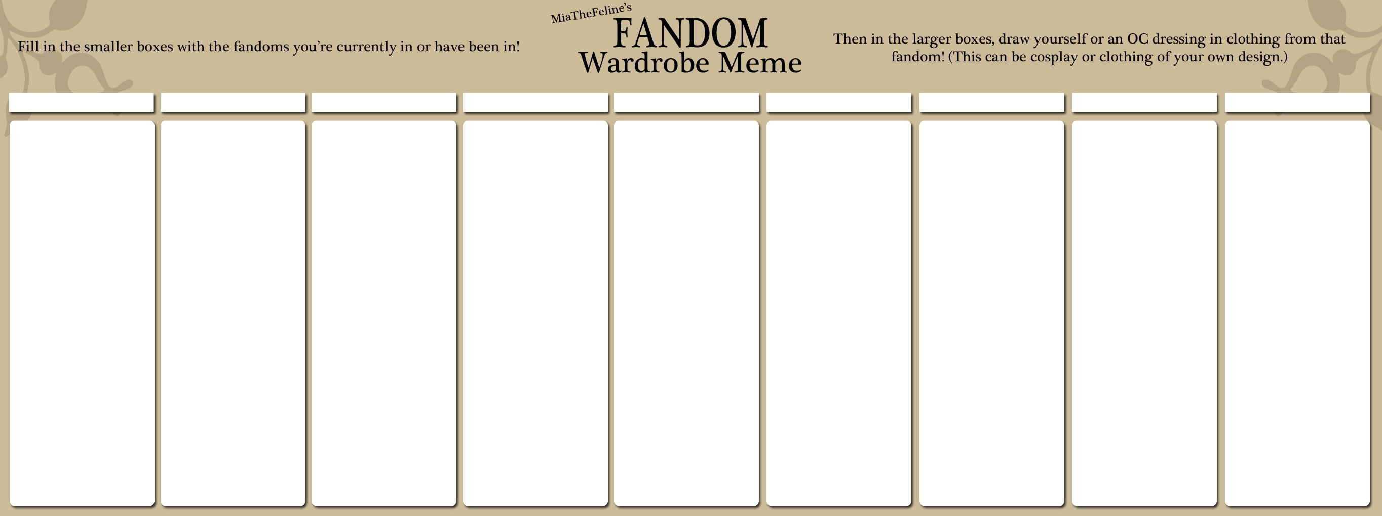 Fandom Wardrobe Meme ~Blank~