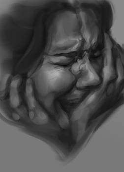 Crying woman study