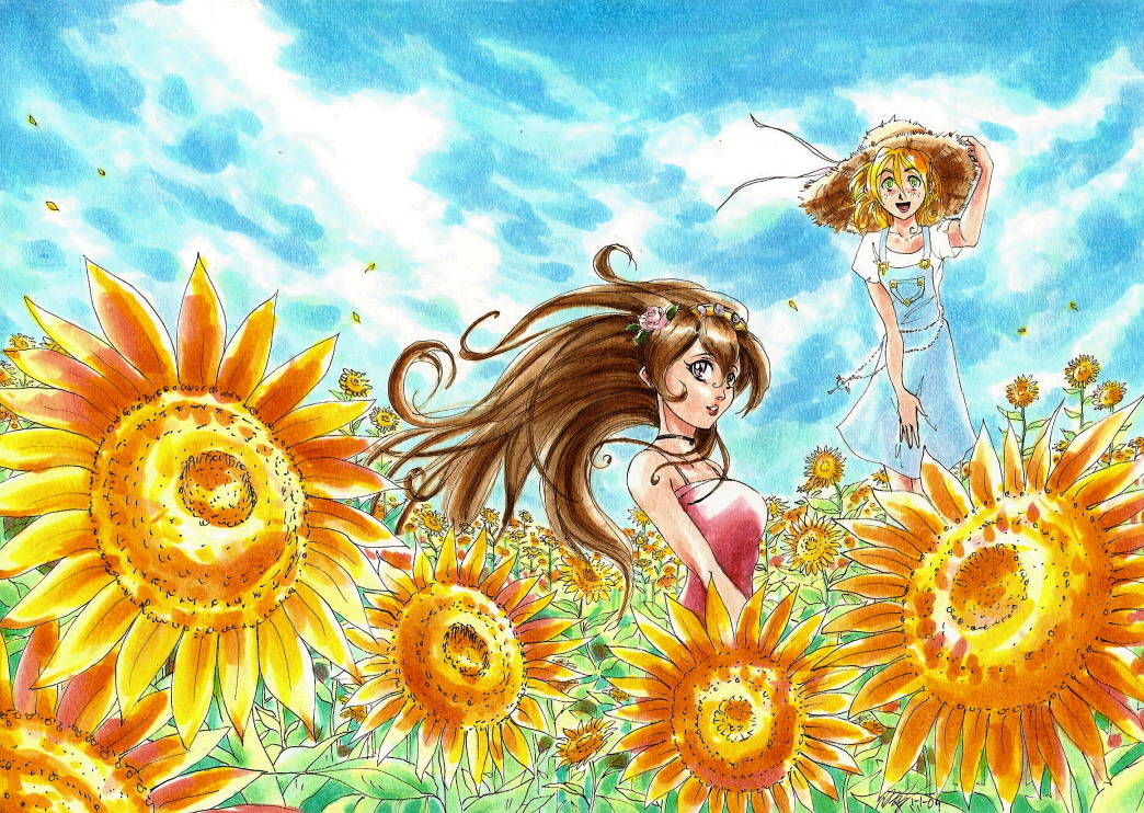 Among Sunflowers