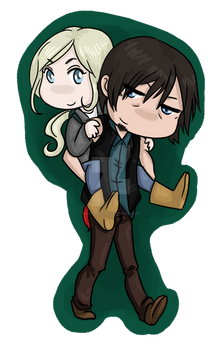 Daryl and Beth chibis