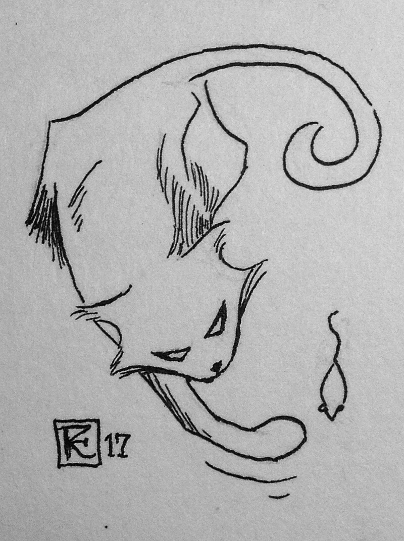 If only the cat had been away... #art #inktober