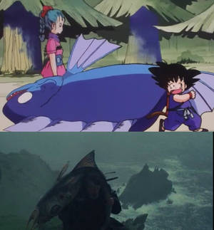 Crossover,Goku ,Luke et le poisson geant