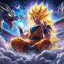 IA,DBZ,Goku,SSJ3,Dragon,nuage,espace,planete