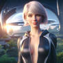 IA,futur,Multi Contact,femme blonde,jardin scifi