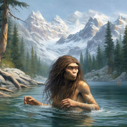 IA,Female neanderthalensis,swim in a lake