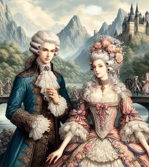 IA,Renaissance victorian,couple,rococo