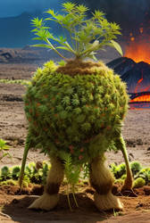 IA,Hybride,Animal,plant herbivore,desert,volcan