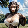 IA,hybrid female ape,brune,meadow