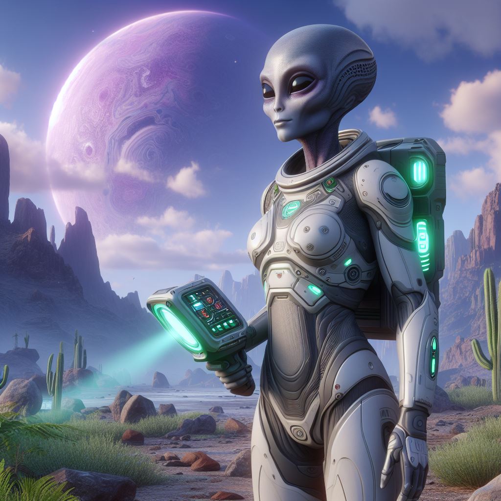 IA,alienwoman explored a new world