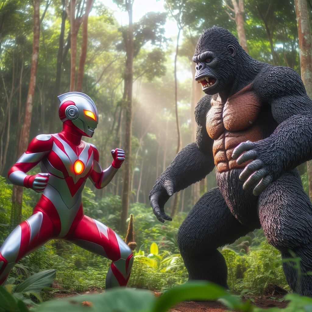 IA,kaiju,King kong vs,ultraman,foret
