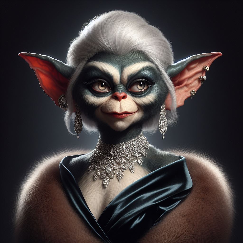 IA,anthro gremlins woman in lux clother