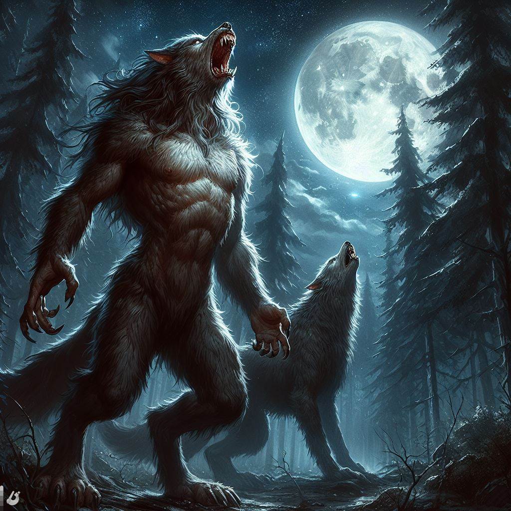 IA,anthro canin,werewolf,nuit