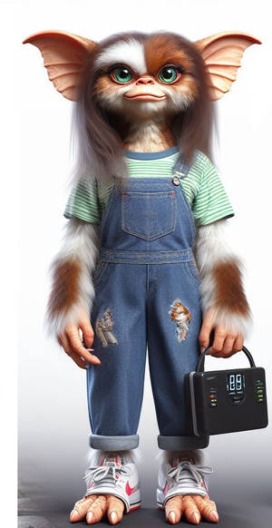 IA,mogwai,woman in modern clother