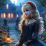 Vampire,blond,maison,jardin,nuit (1)