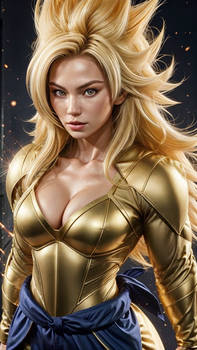 DBZ,oc,femme Saiyan SSJ golden armor