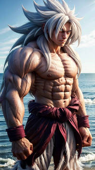 DBZ,oc,new Saiyan SSJ white plage