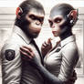 Couple Anthro Ape Singe Monkey Police Cop