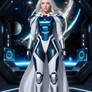 Futur Woman in scifi armor with cap