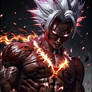 DBZ,oc,Saiyan SSJwhite blood fire angry rage