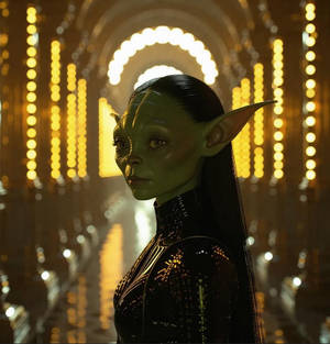 Alien woman greenskin