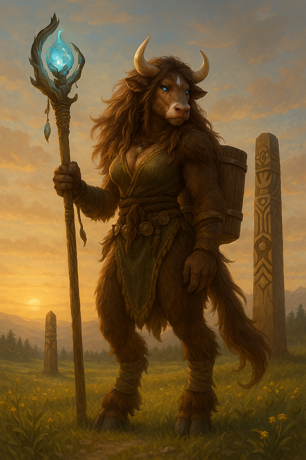 Chaman Minotaure au crepuscule