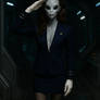 Alien woman stewardess Futuriste