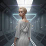 Alien Woman Blond,inside scifi clother silver