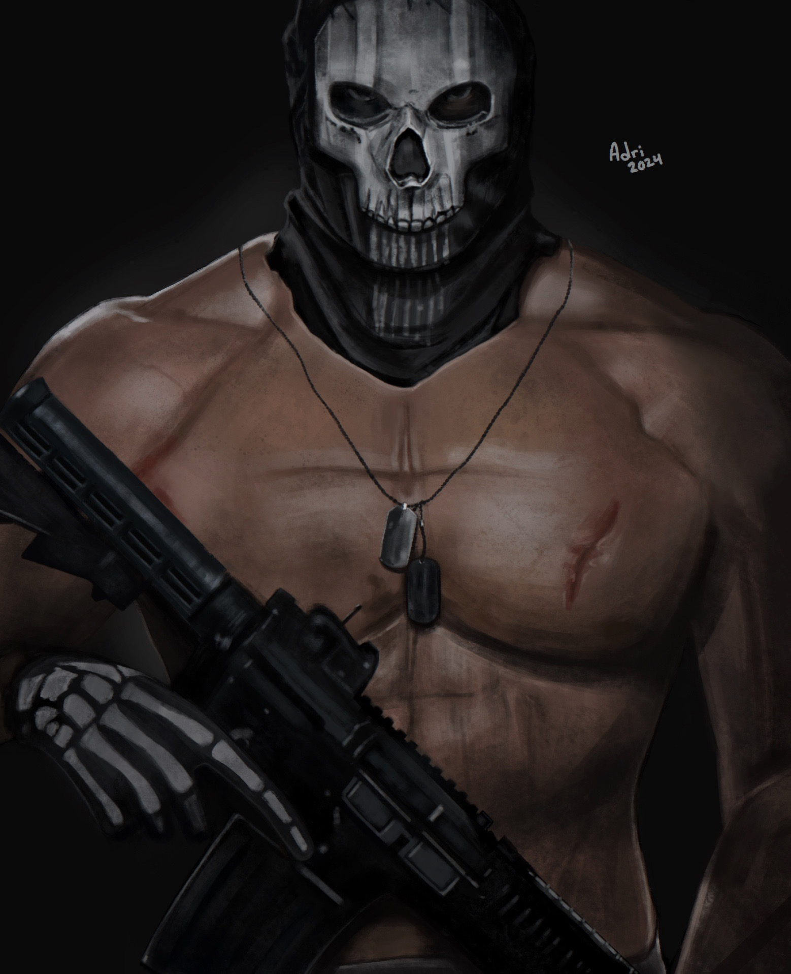 COD Ghost portrait study by crow0artzz on DeviantArt