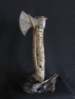 Damascus Rocky Mountain Elk Axe