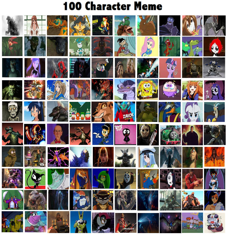 100 Character meme by ScarletSpike on DeviantArt
