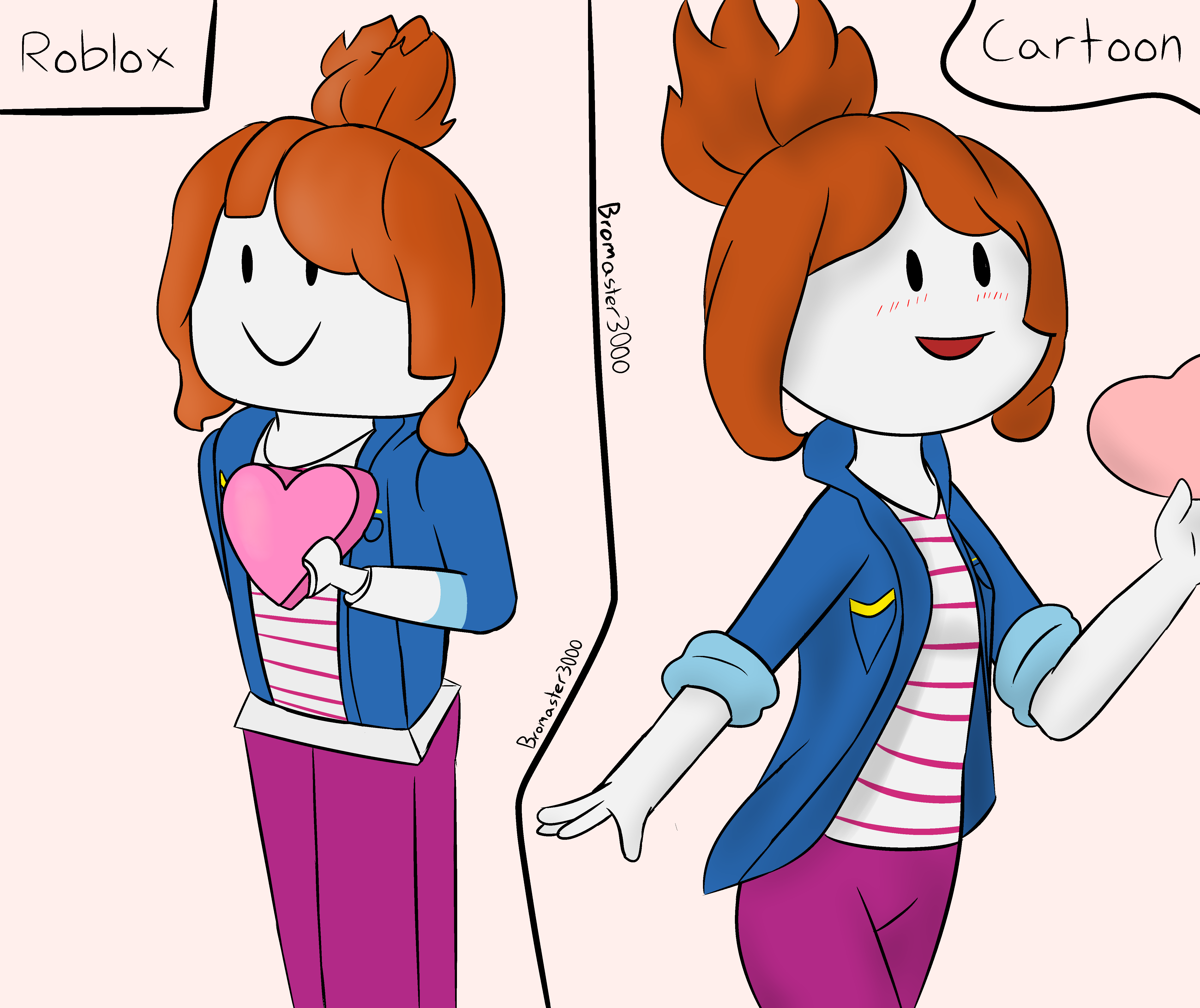 Roblox Style Vs Cartoon Style By Bromaster3000 On Deviantart - roblox bacon girl png