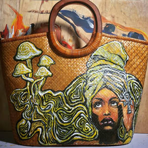 Erykah Badu Portrait on Woven Bag