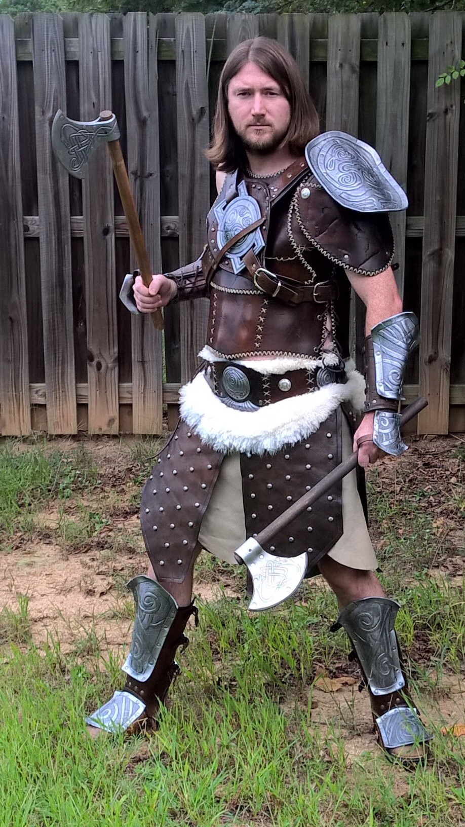 Skyrim studded leather armor Dovahkiin cosplay by KandRArmory on