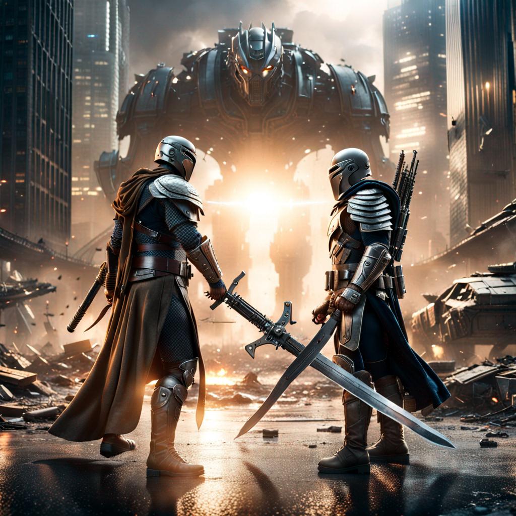 modern day knight war:knights vs. mech by DEMONHERO90 on DeviantArt