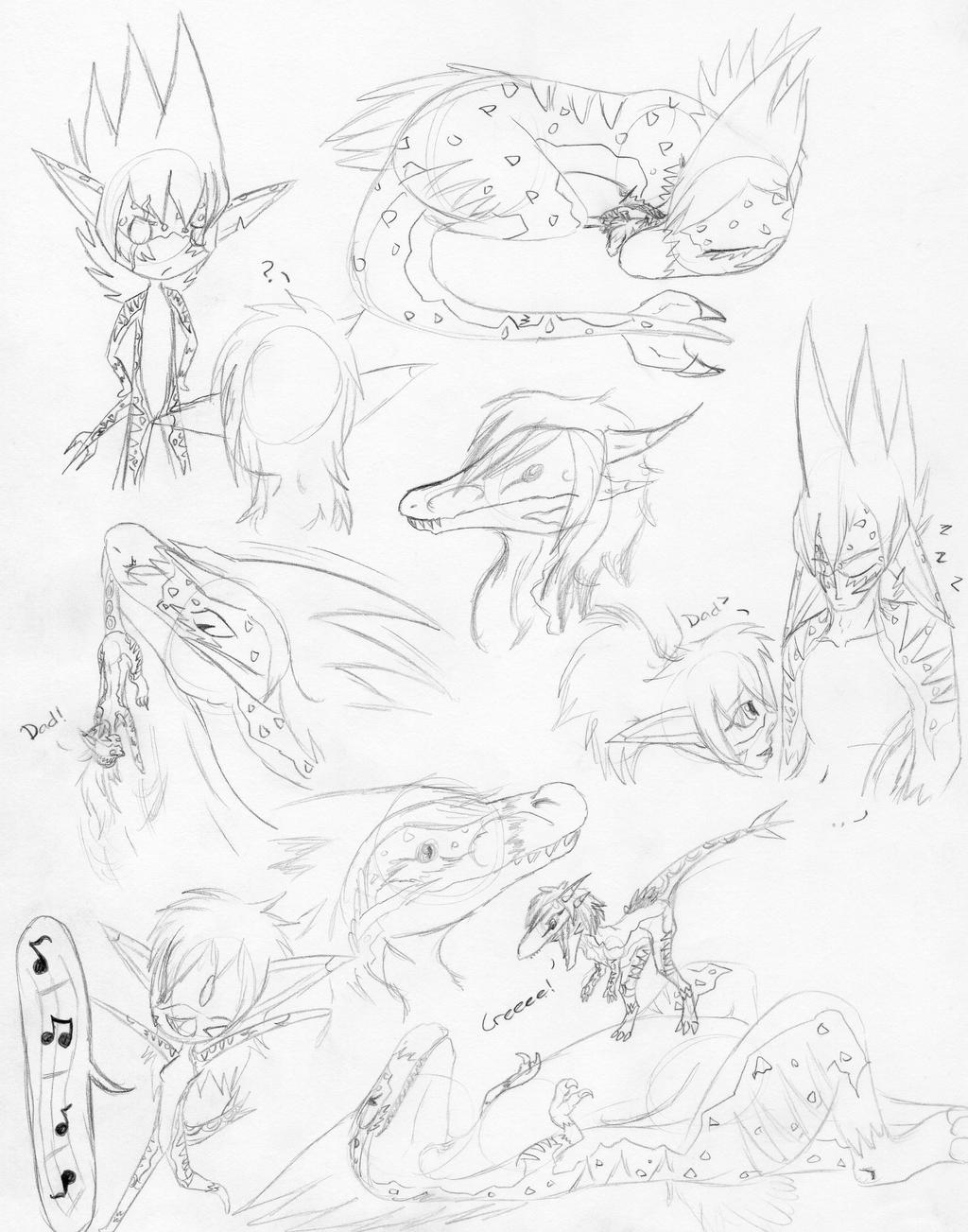 Tyrak and Kyuri Sketch Dump