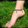 Macrame summer anklet,Chrysocolla and turquoise