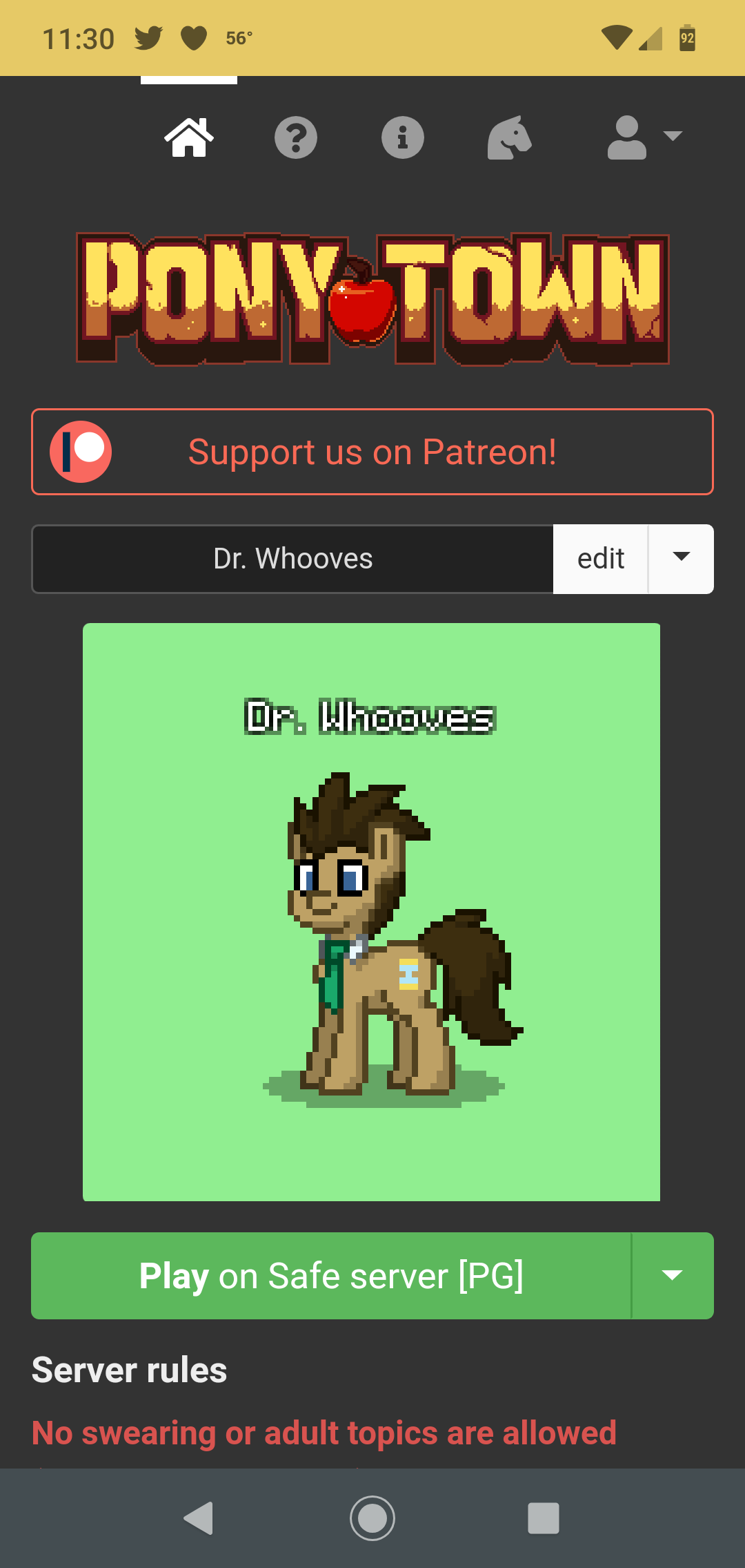 PonyTown Dr. Whooves by Miya902 on DeviantArt
