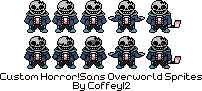 Pixilart - custom horror sans sprite by Cheesrandomart