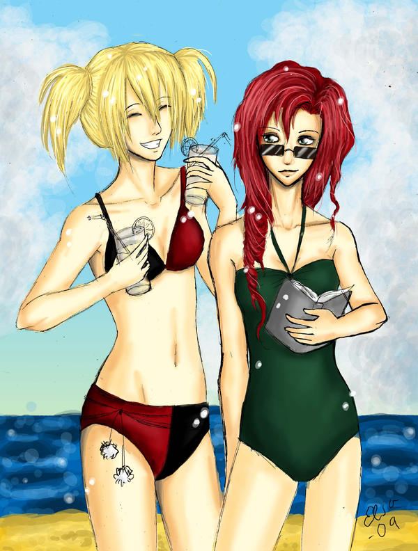 Harley and Ivy on the beach