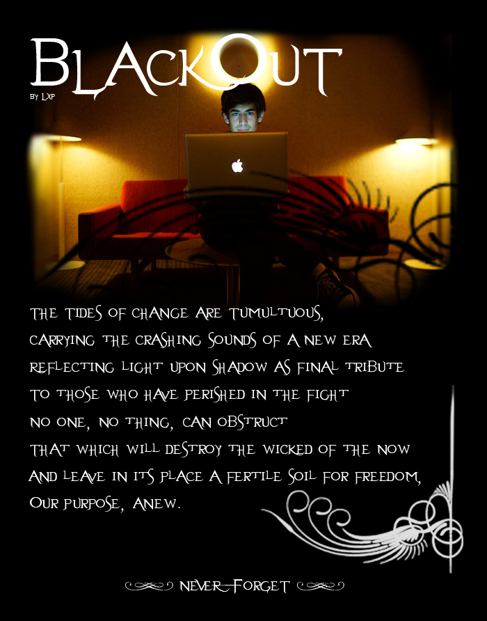 Aaron Swartz' Blackout - a poem by LxP