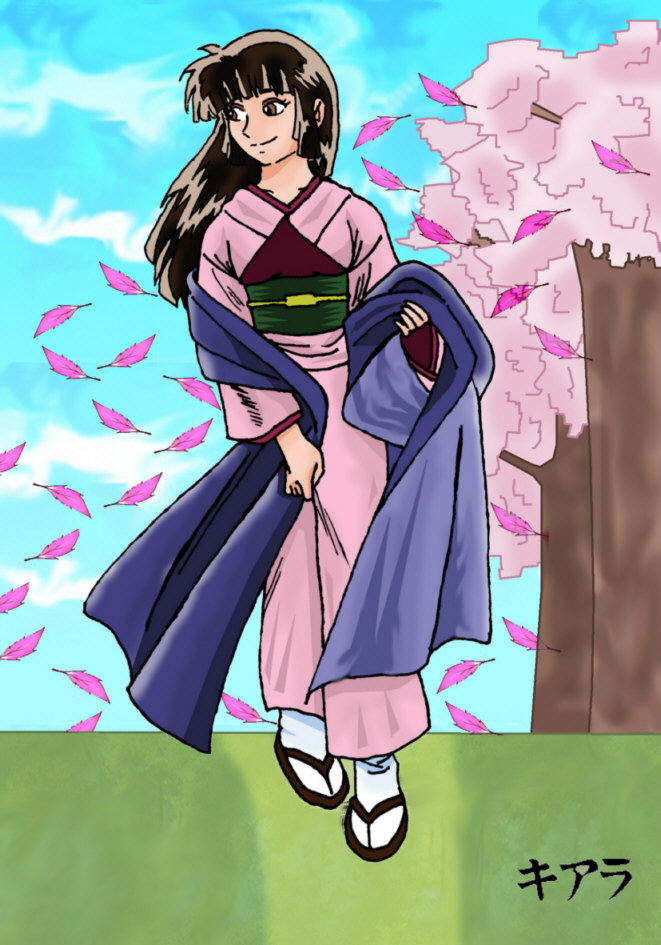 Sango with a kimono