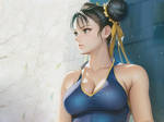 Chun Li Worried  [Training Outfit] by SereneMountain