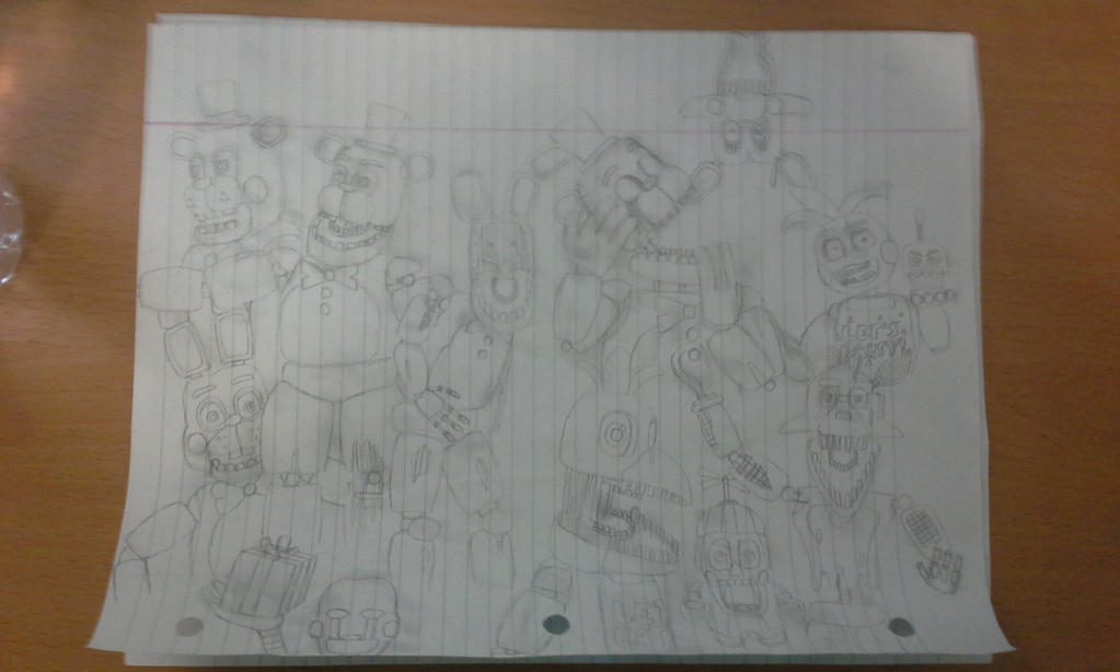 FNaF 2 Animatronics Pose Sketch