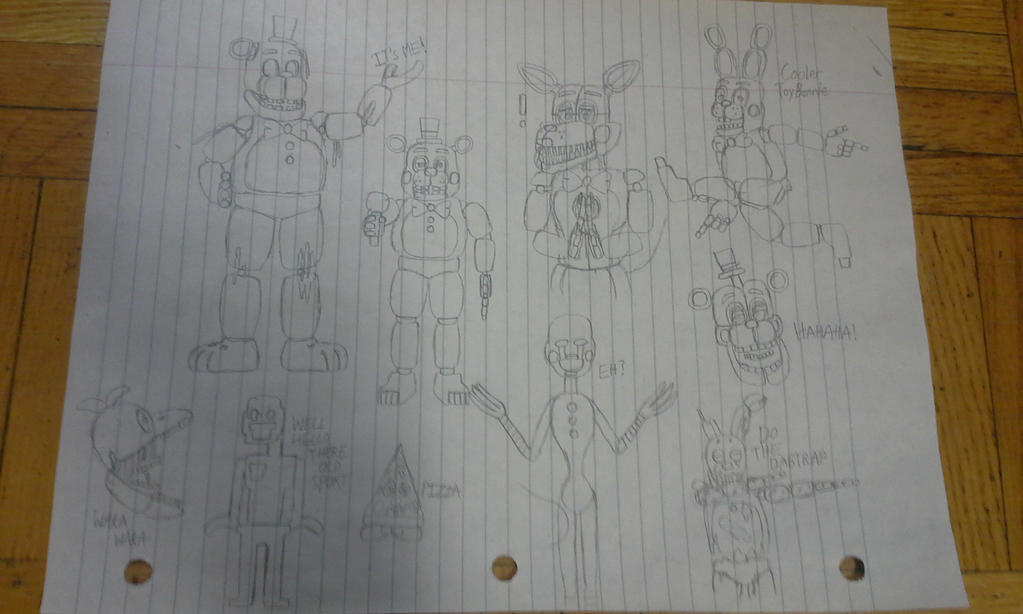 FNaF Poses Drawing